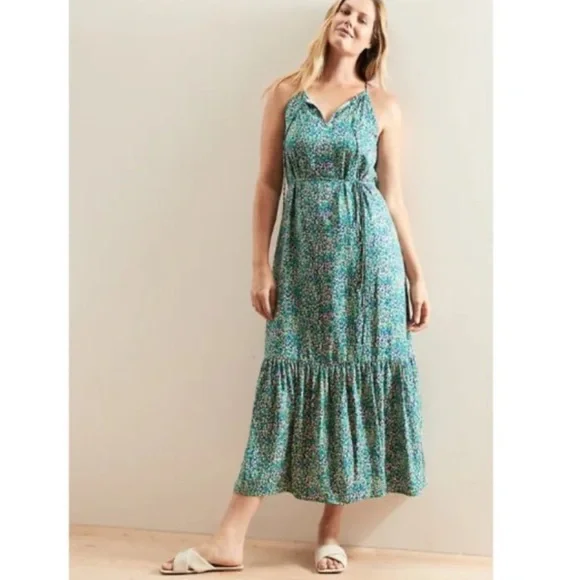 Banana Republic | Dresses | New Banana Republic Halter Maxi Green Floral  Dress Size Xxs | Poshmark